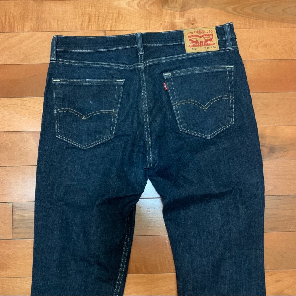 Levi's 511 slim fit blue jeans 36X30 - Picture 2 of 4
